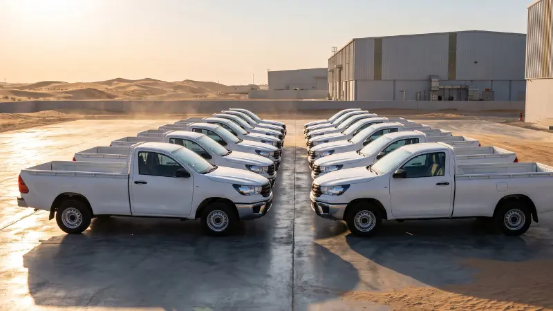 Fleet vehicles requiring CICPA vehicle permits for site entry in Abu Dhabi